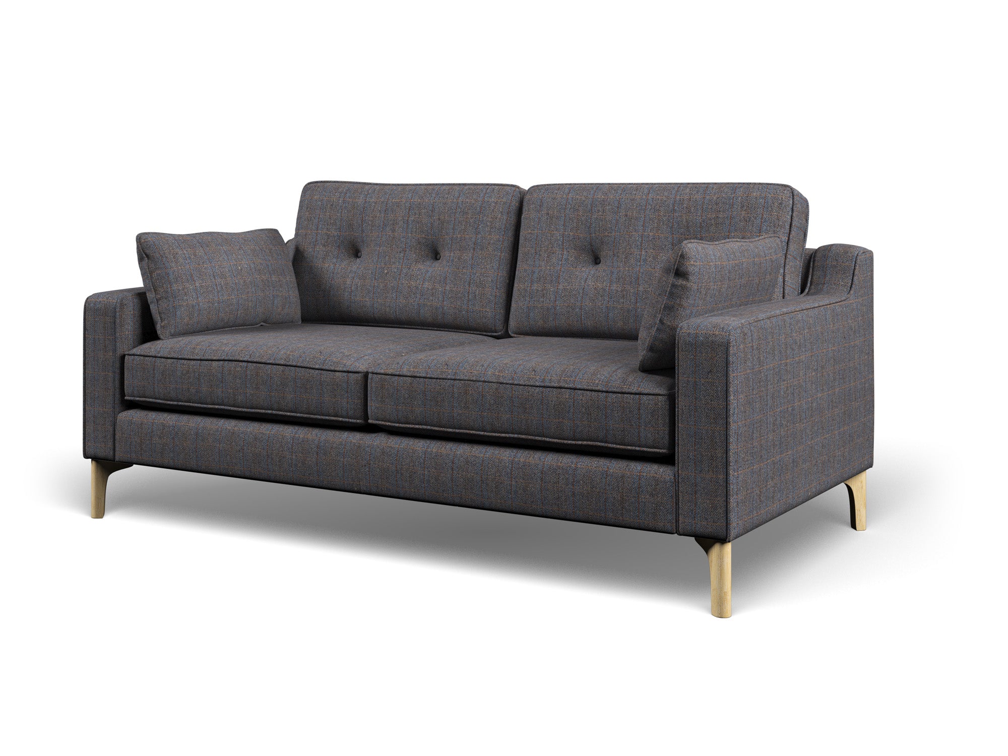 Harris Tweed Herringbone Charcoal Hug 2 Seater Sofa – All About Tweed
