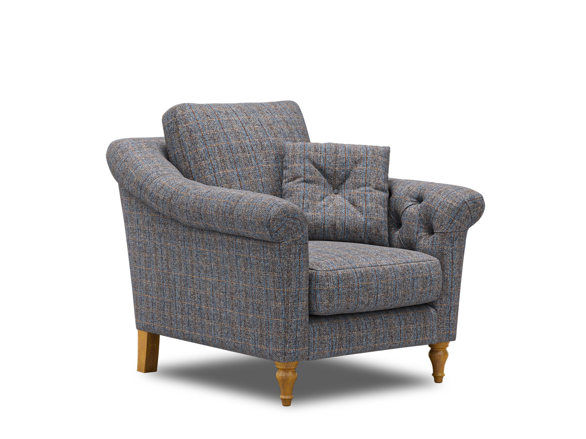 Harris Tweed Herringbone Charcoal Dalton Armchair – All About Tweed