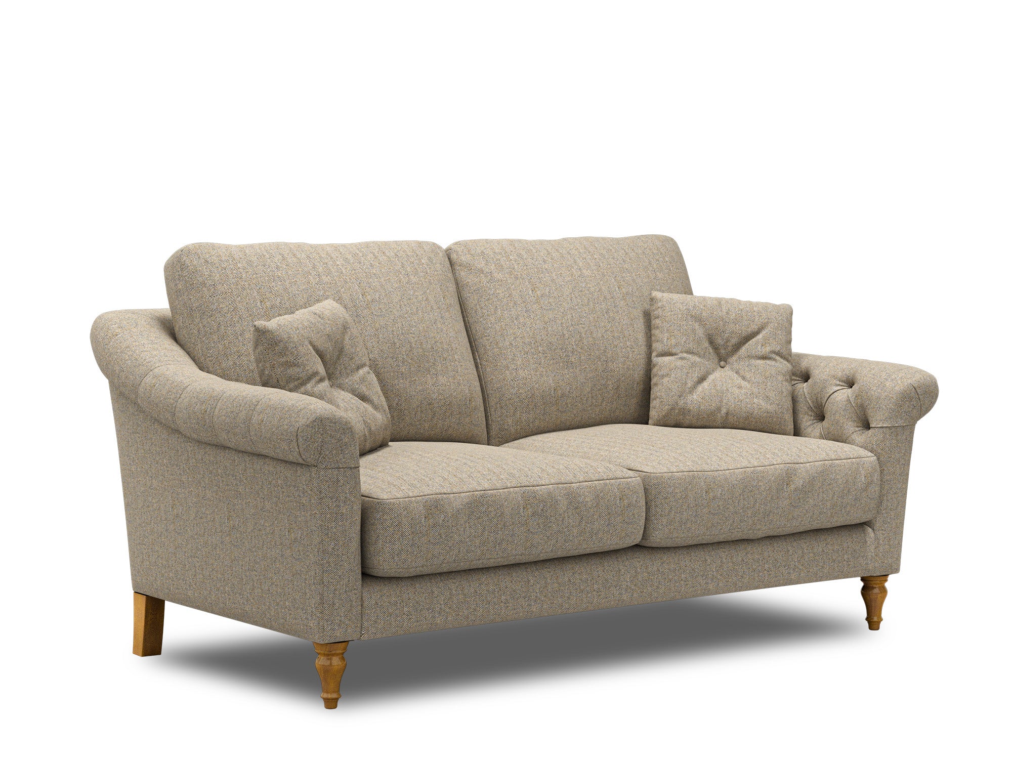 Harris Tweed Herringbone Slate Dalton Medium Sofa