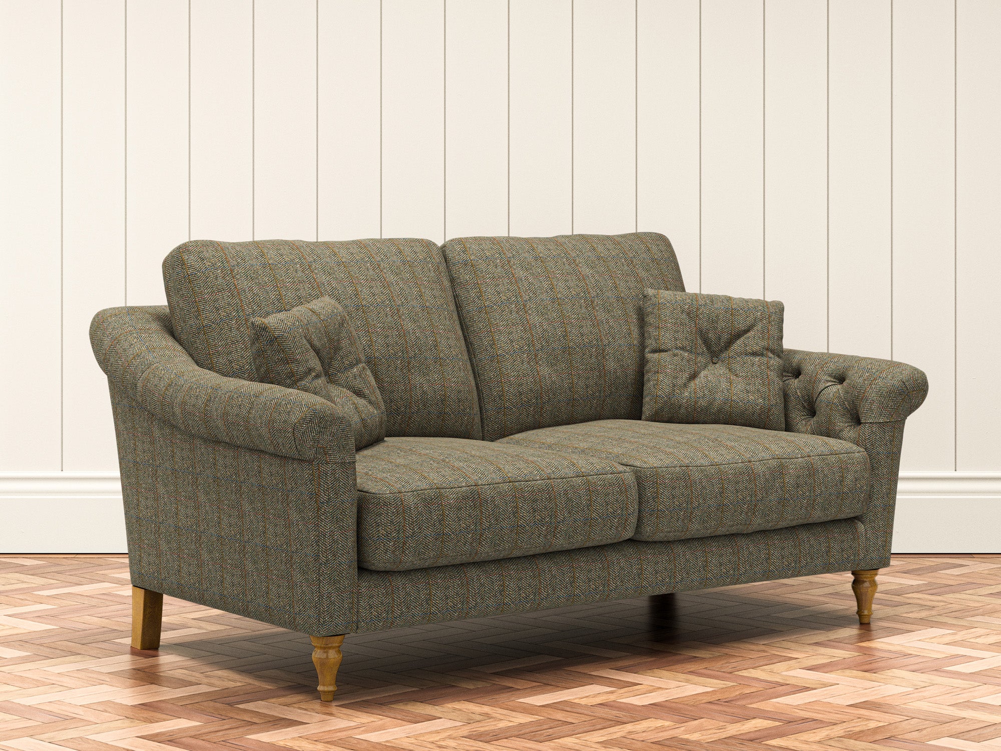 Abraham Moon Herringbone Silt Dalton Medium Sofa