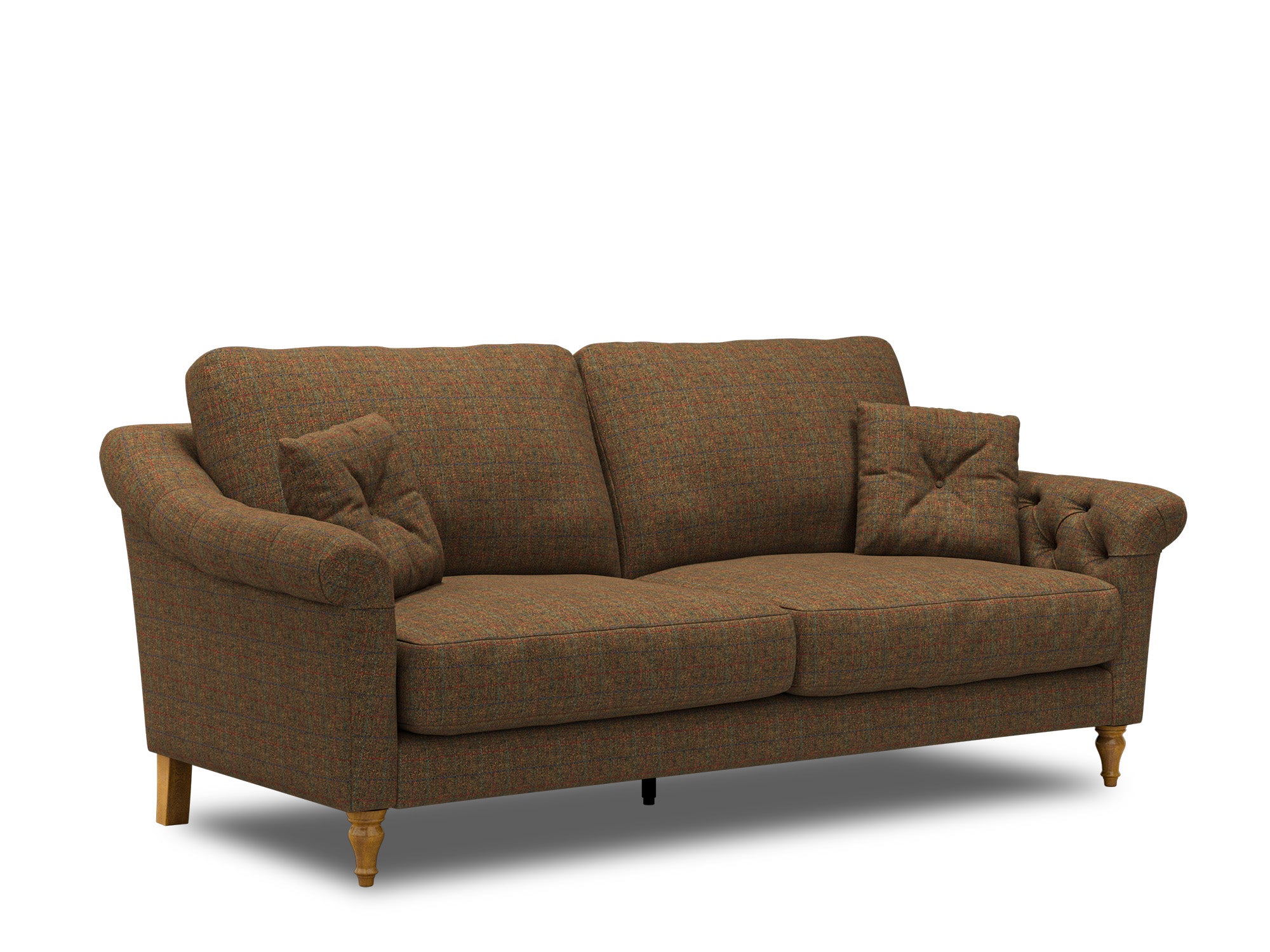 Harris Tweed Check Cyan Dalton Love Seat Sofa