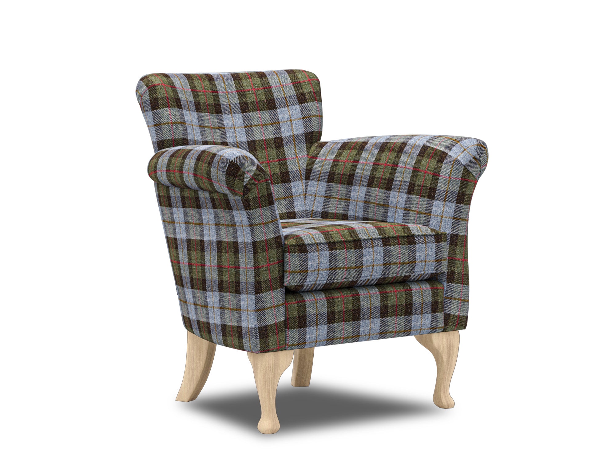 Harris Tweed Check Sky Fabian Armchair – All About Tweed