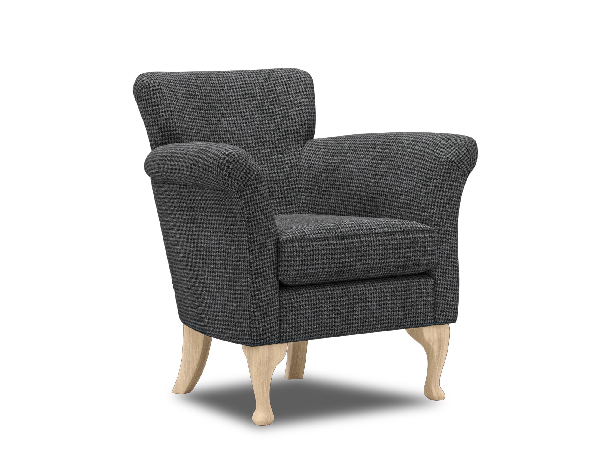 Harris Tweed Houndstooth Smoke Fabian Armchair – All About Tweed