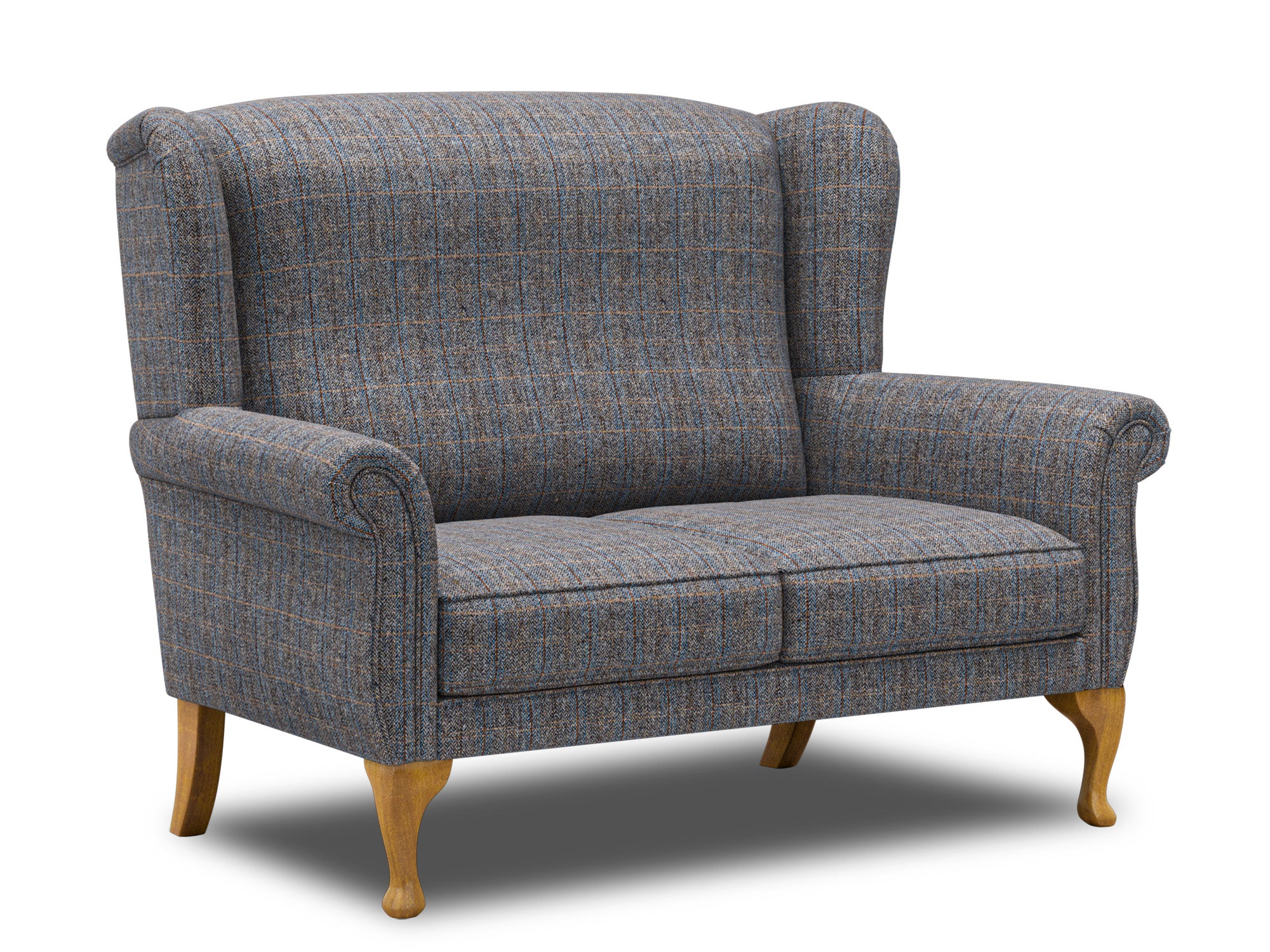Harris Tweed Herringbone Charcoal Harper Compact 2 Seater Sofa – All ...