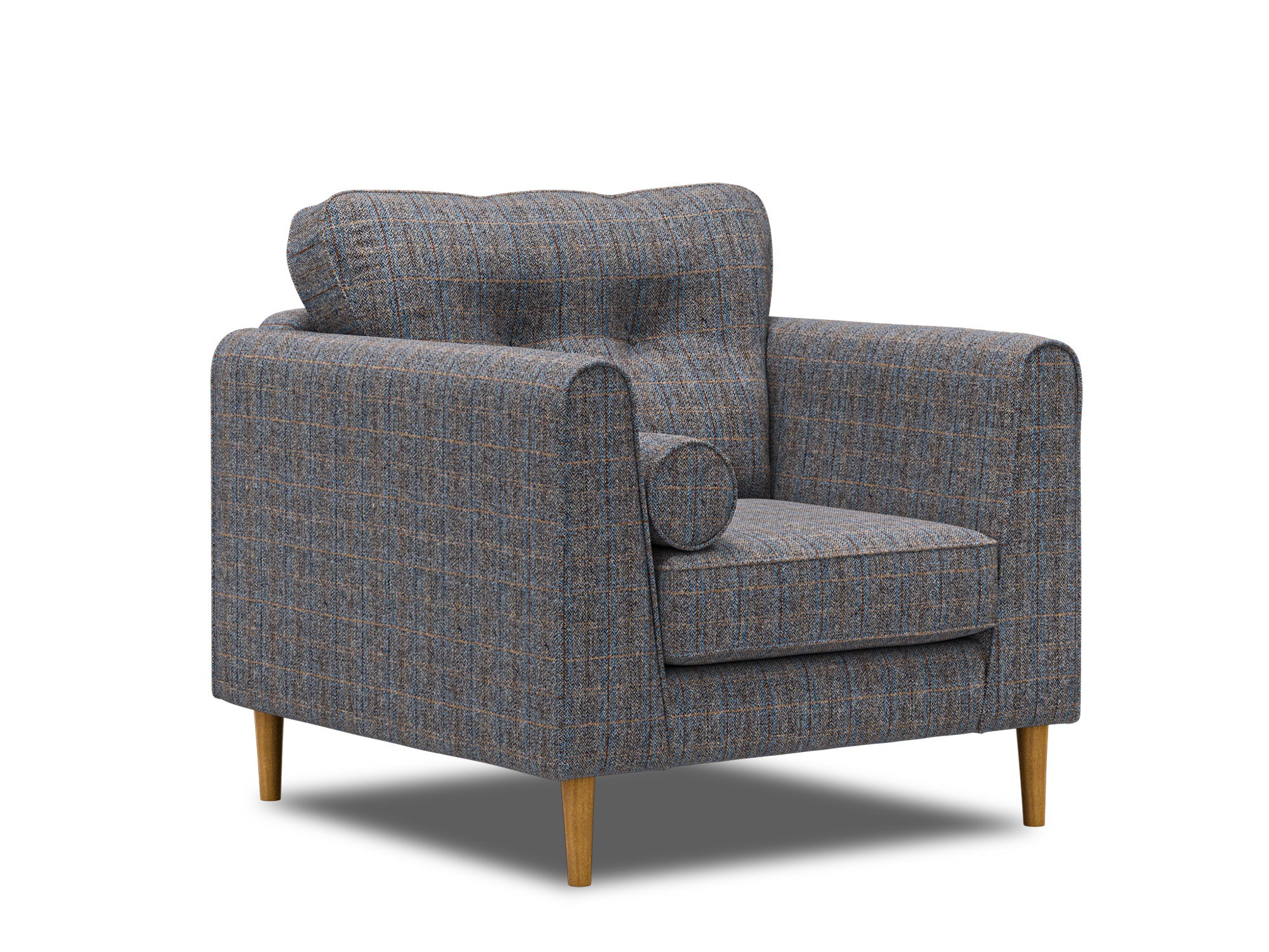 Harris Tweed Herringbone Charcoal Madison Armchair – All About Tweed