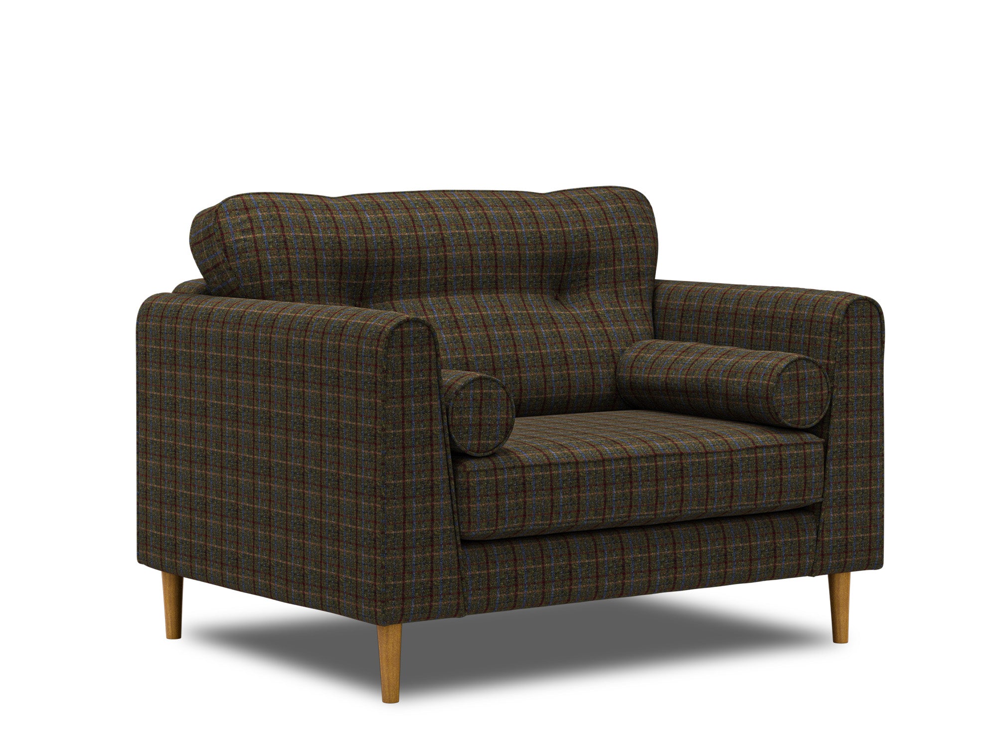 Harris Tweed Check Scarlet Dalton Love Seat Sofa