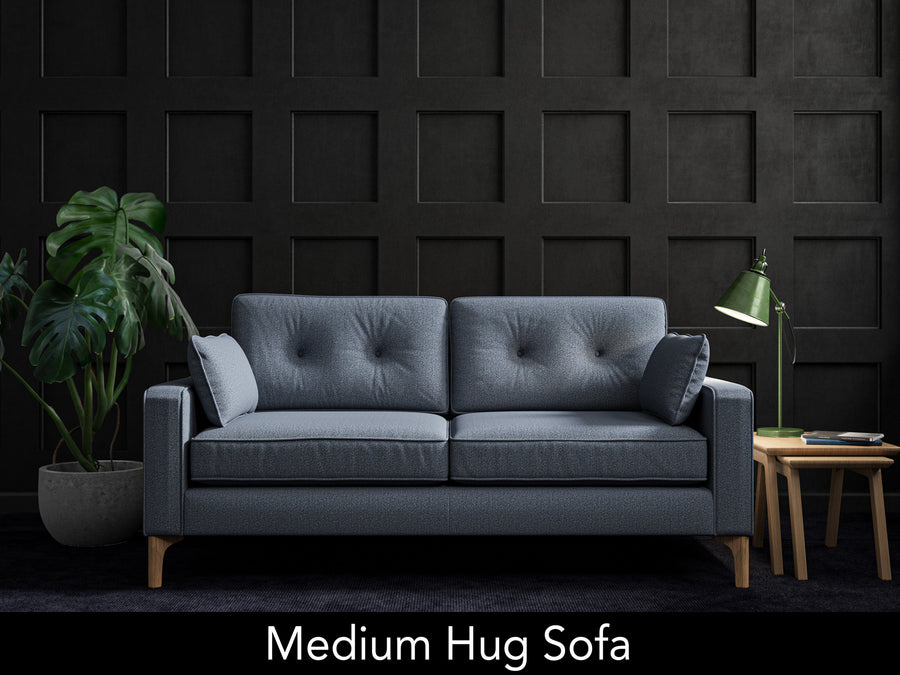 Abraham Moon Herringbone Indigo Madison Love Seat Sofa