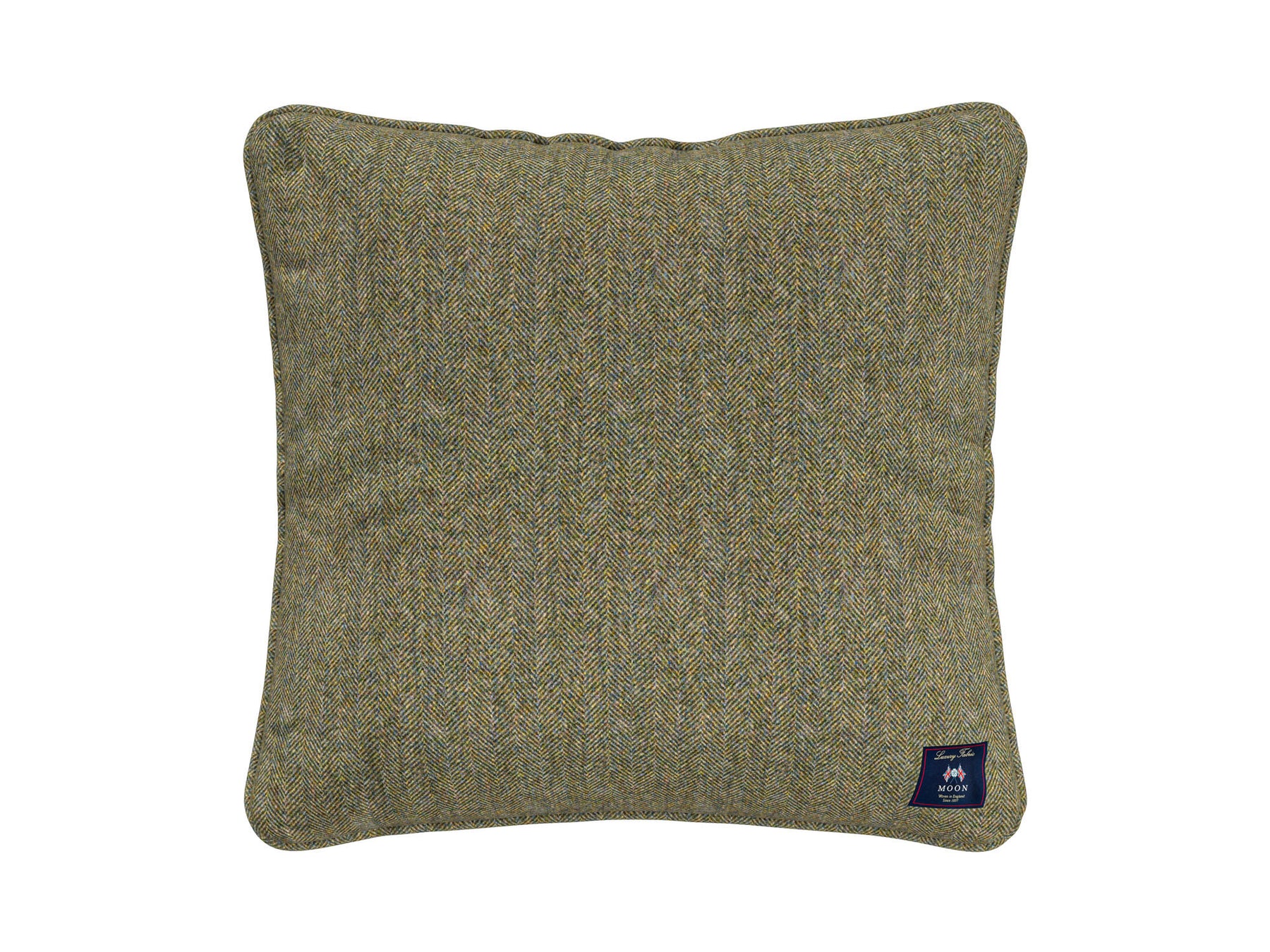 Abraham Moon Herringbone Green Cushion Cover1