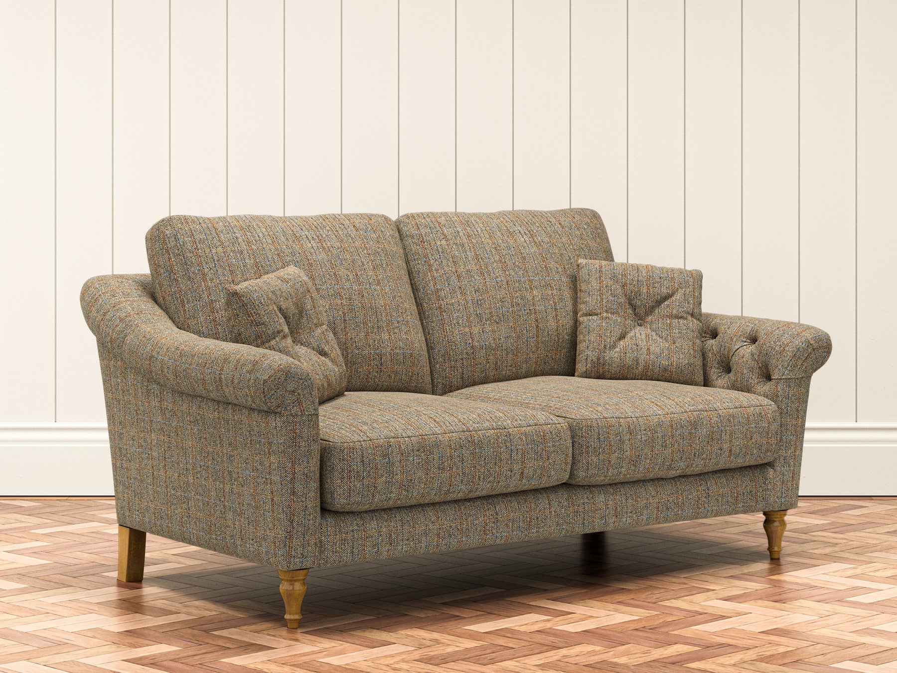 Harris Tweed Herringbone Moss Dalton Medium Sofa – All About Tweed