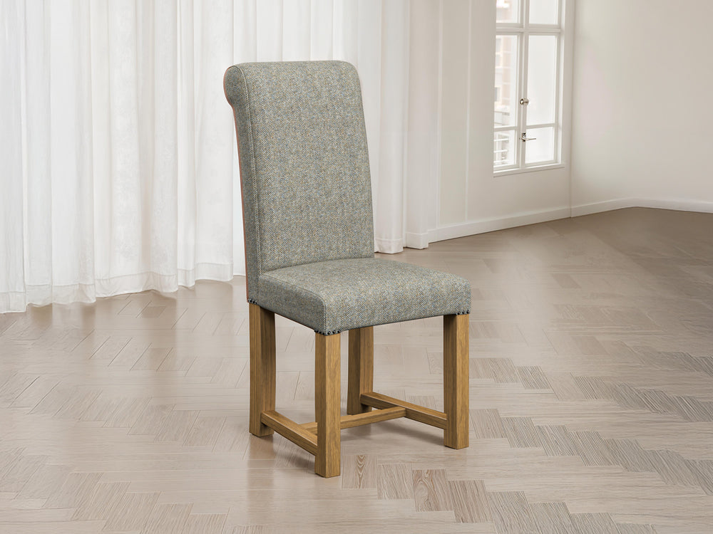 Abraham Moon Arran Teal Hudson Dining Chair Front Lifestyle Image