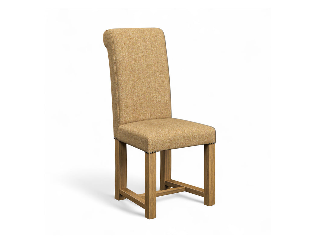 Abraham Moon Herringbone Camel Hudson Dining Chair Front Cut Out