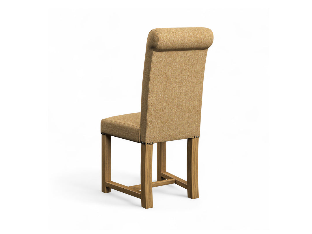 Abraham Moon Herringbone Camel Hudson Dining Chair Back Image