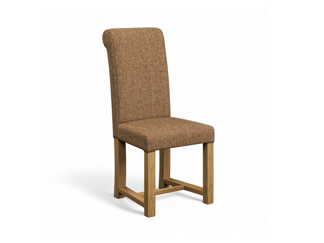 Abraham Moon Herringbone Copper Hudson Dining Chair Front Cut Out