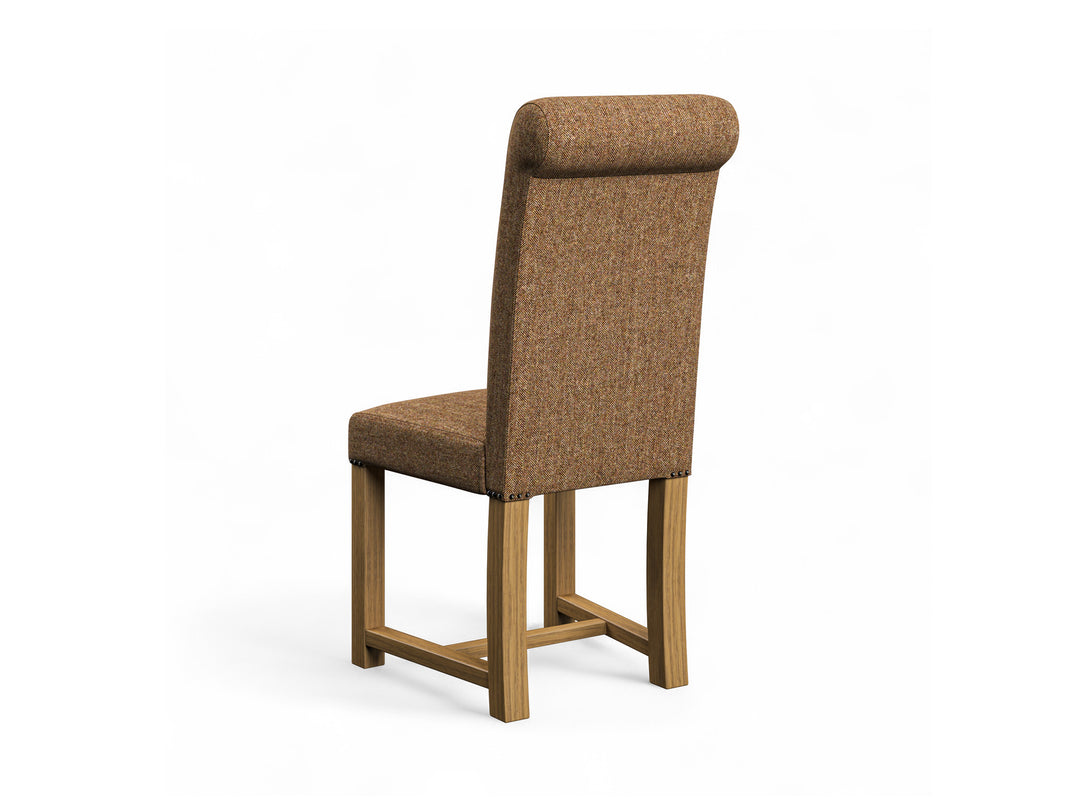 Abraham Moon Herringbone Copper Hudson Dining Chair Back Image