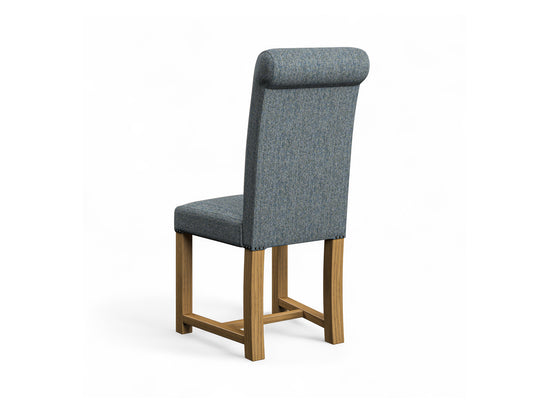 Abraham Moon Herringbone Dark Teal Hudson Dining Chair Back Image