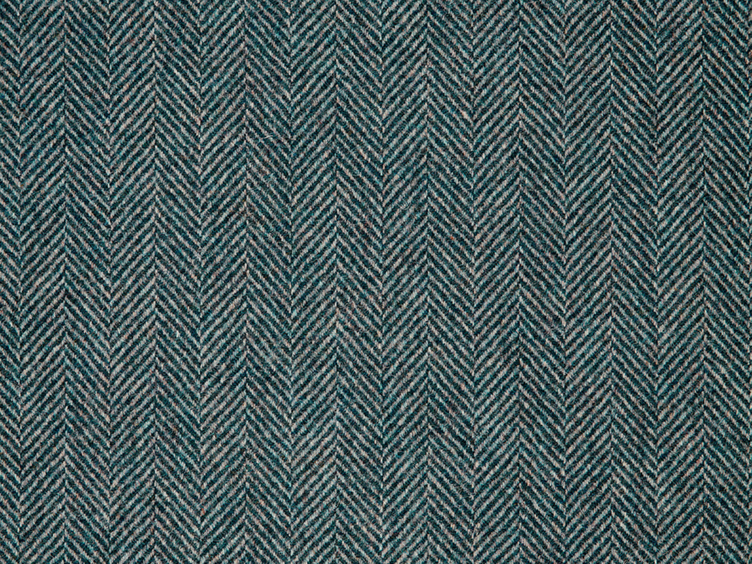 Abraham Moon Herringbone Dark Teal Hudson Dining Chair Fabric Image 1