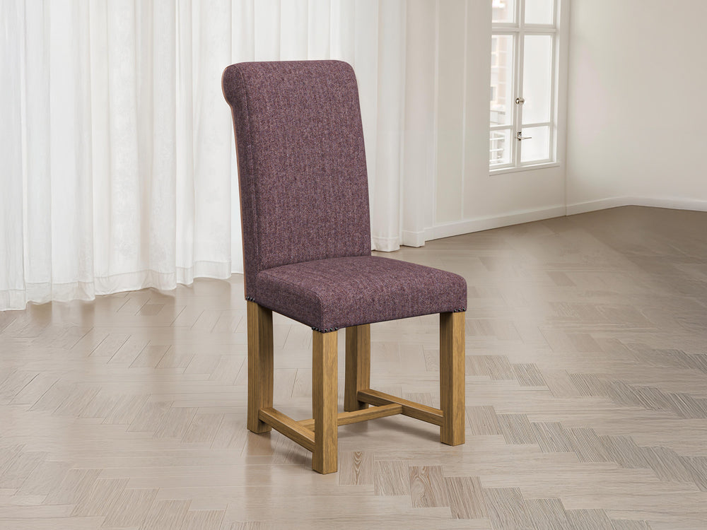 Abraham Moon Herringbone Heather Hudson Dining Chair Front Lifestyle Image