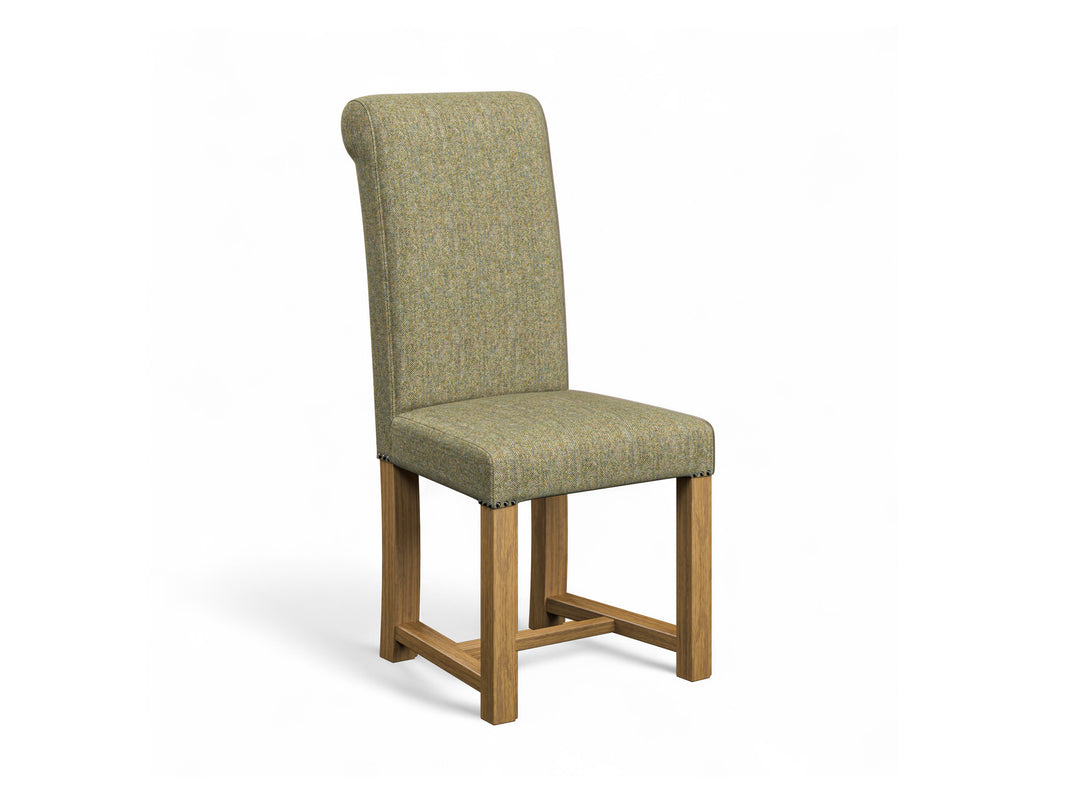 Abraham Moon Herringbone Green Hudson Dining Chair Front Cut Out