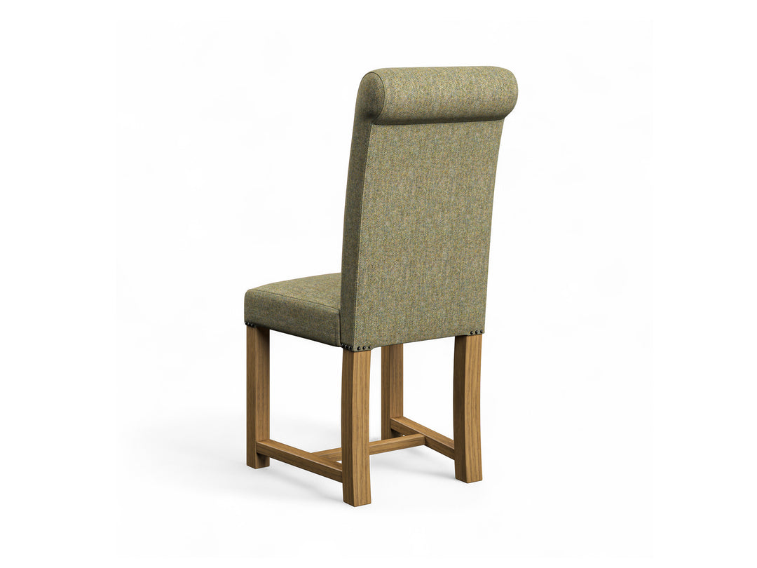 Abraham Moon Herringbone Green Hudson Dining Chair Back Image