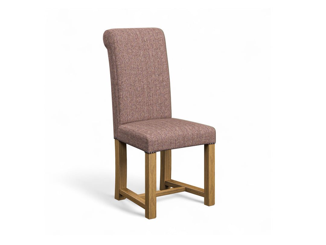 Abraham Moon Herringbone Grape Hudson Dining Chair Front Cut Out