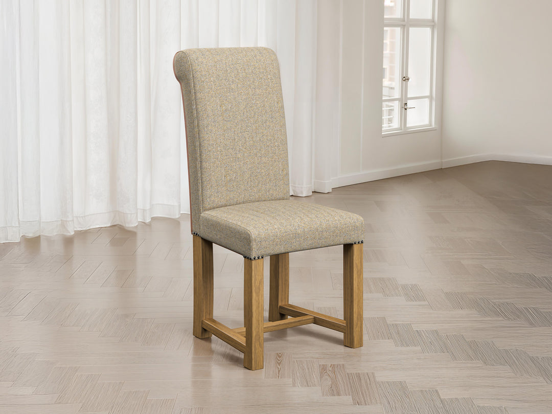 Abraham Moon Herringbone Hazel Hudson Dining Chair Front Lifestyle Image