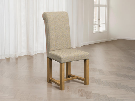 Abraham Moon Herringbone Hazel Hudson Dining Chair Front Lifestyle Image