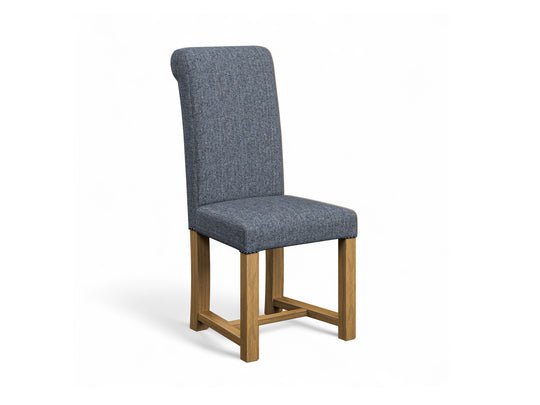 Abraham Moon Herringbone Indigo Hudson Dining Chair Front Cut Out