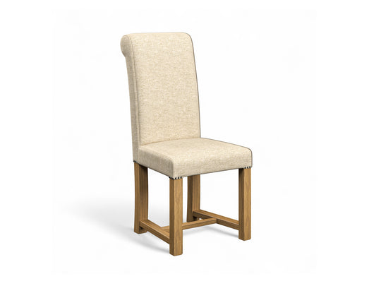 Abraham Moon Herringbone Linen Hudson Dining Chair Front Cut Out