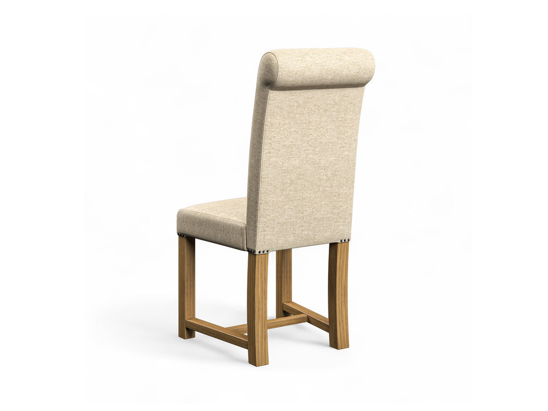 Abraham Moon Herringbone Linen Hudson Dining Chair Back Image