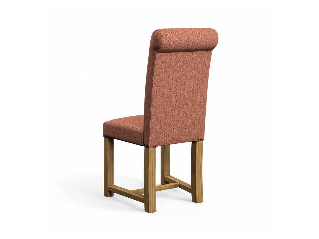 Abraham Moon Herringbone Mulberry Hudson Dining Chair Back Image