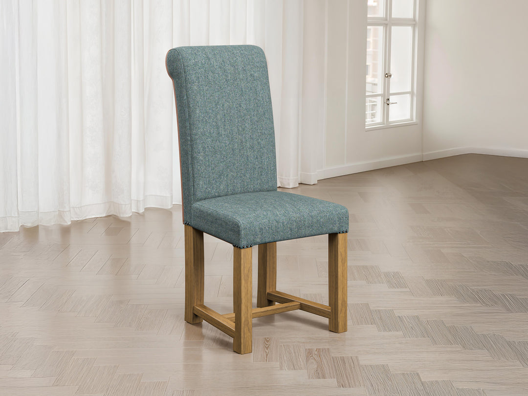 Abraham Moon Herringbone Pine Hudson Dining Chair Front Lifestyle Image