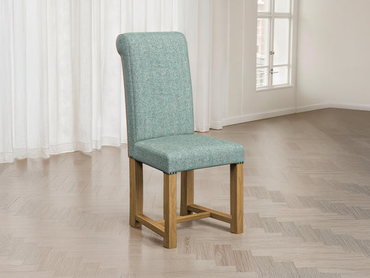 Abraham Moon Tweed Mint Hudson Dining Chair Front Lifestyle Image