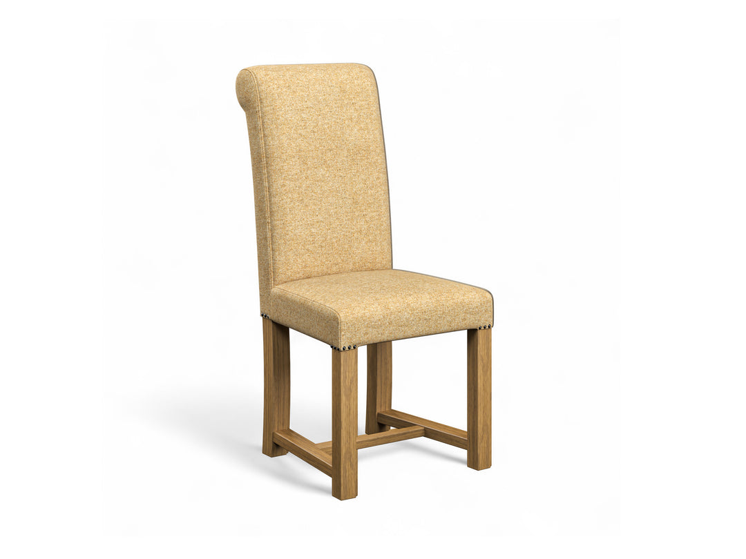 Abraham Moon Twill Mustard Hudson Dining Chair Front Cut Out
