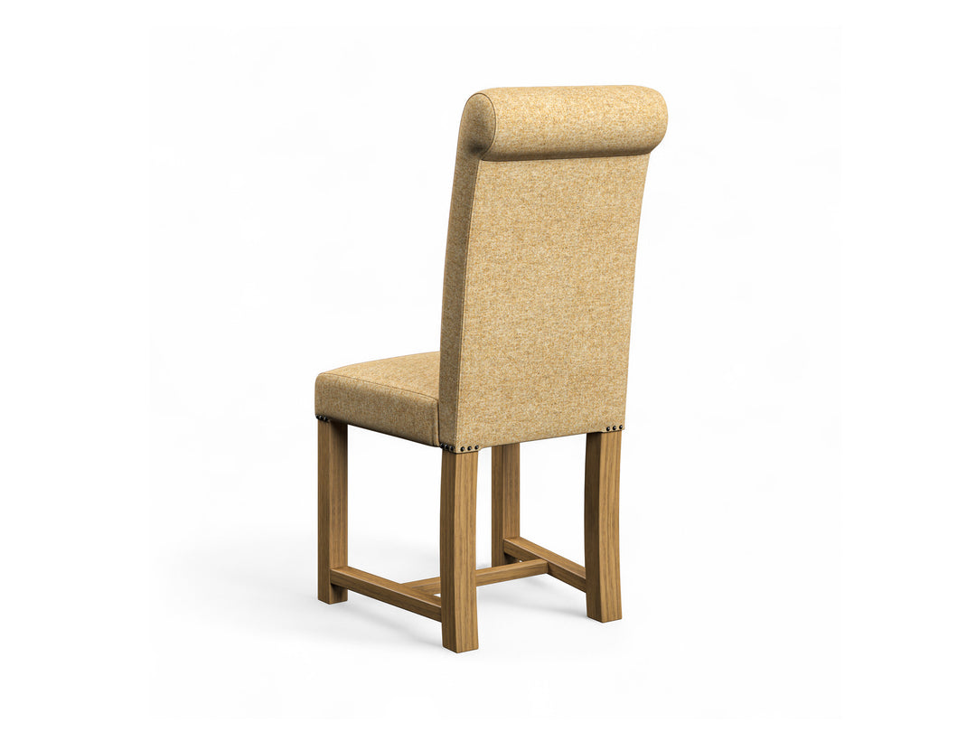 Abraham Moon Twill Mustard Hudson Dining Chair Back Image