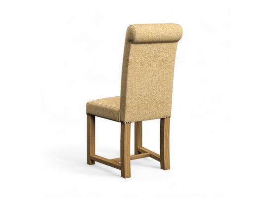 Abraham Moon Twill Mustard Hudson Dining Chair Back Image