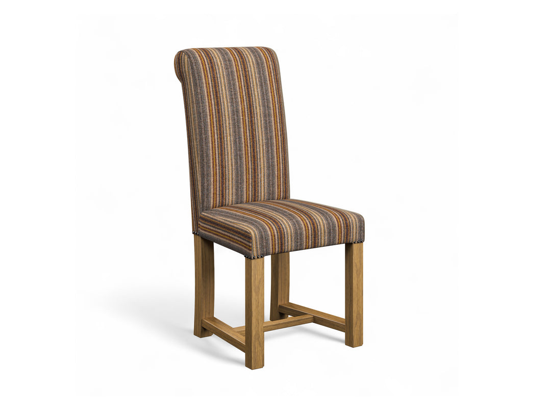 Abraham Moon Burleigh Denim Gold Hudson Dining Chair Front Cut Out