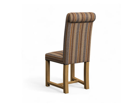 Abraham Moon Burleigh Denim Gold Hudson Dining Chair Back Image