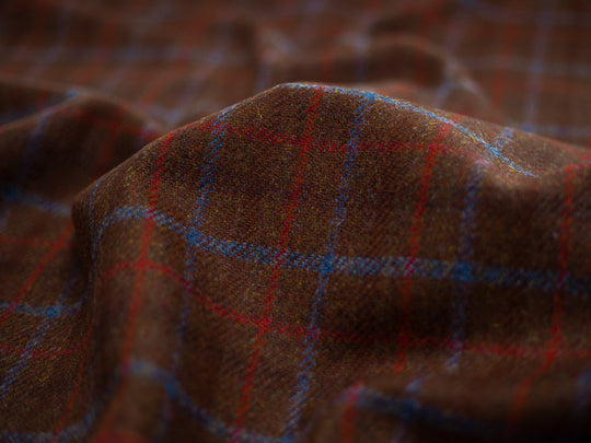 Harris Tweed Check Cocoa Hudson Dining Chair Fabric Image 2