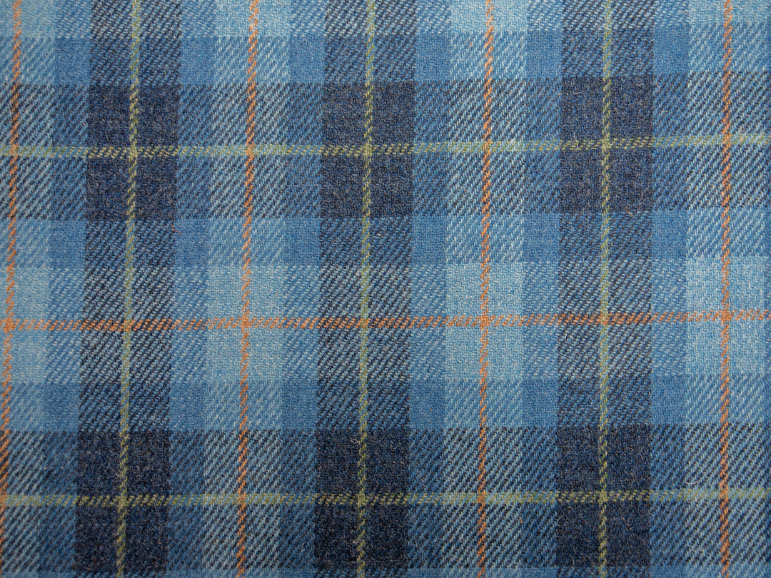 Harris Tweed Check Cyan Hudson Dining Chair Fabric Image 1