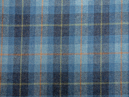 Harris Tweed Check Cyan Hudson Dining Chair Fabric Image 1