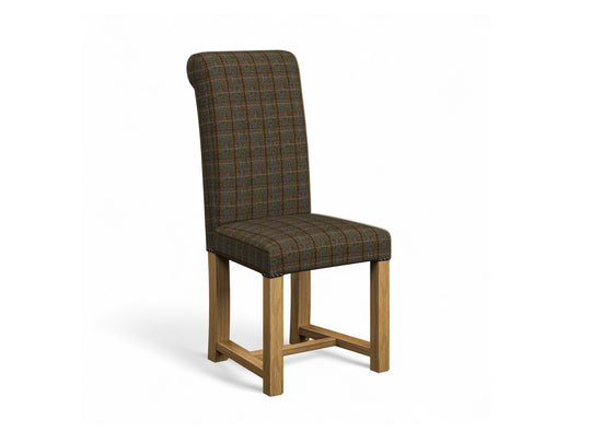 Harris Tweed Check Hazel Hudson Dining Chair Front Cut Out