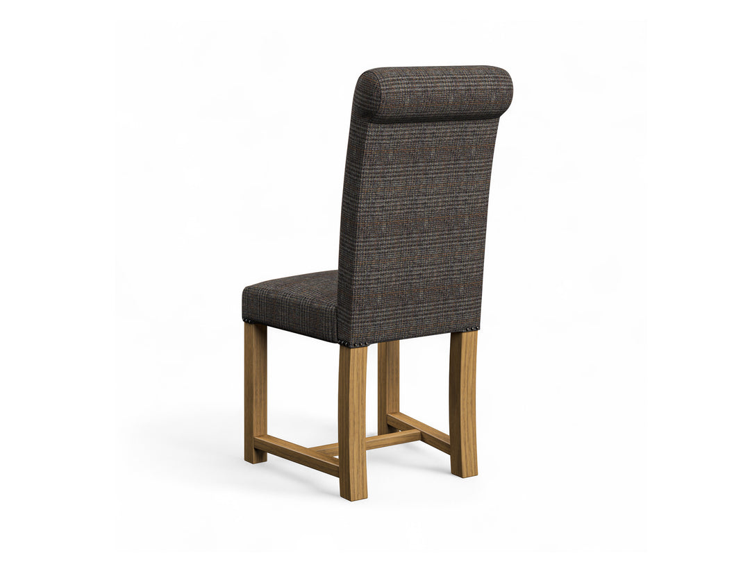 Harris Tweed Check Granite Hudson Dining Chair Back Image