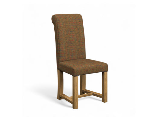 Harris Tweed Check Marigold Hudson Dining Chair Front Cut Out