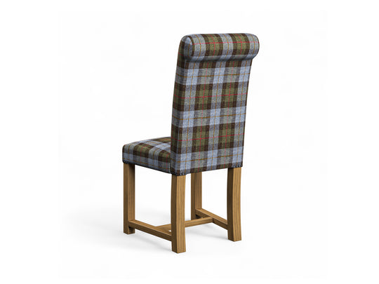 Harris Tweed Check Sky Hudson Dining Chair Back Image