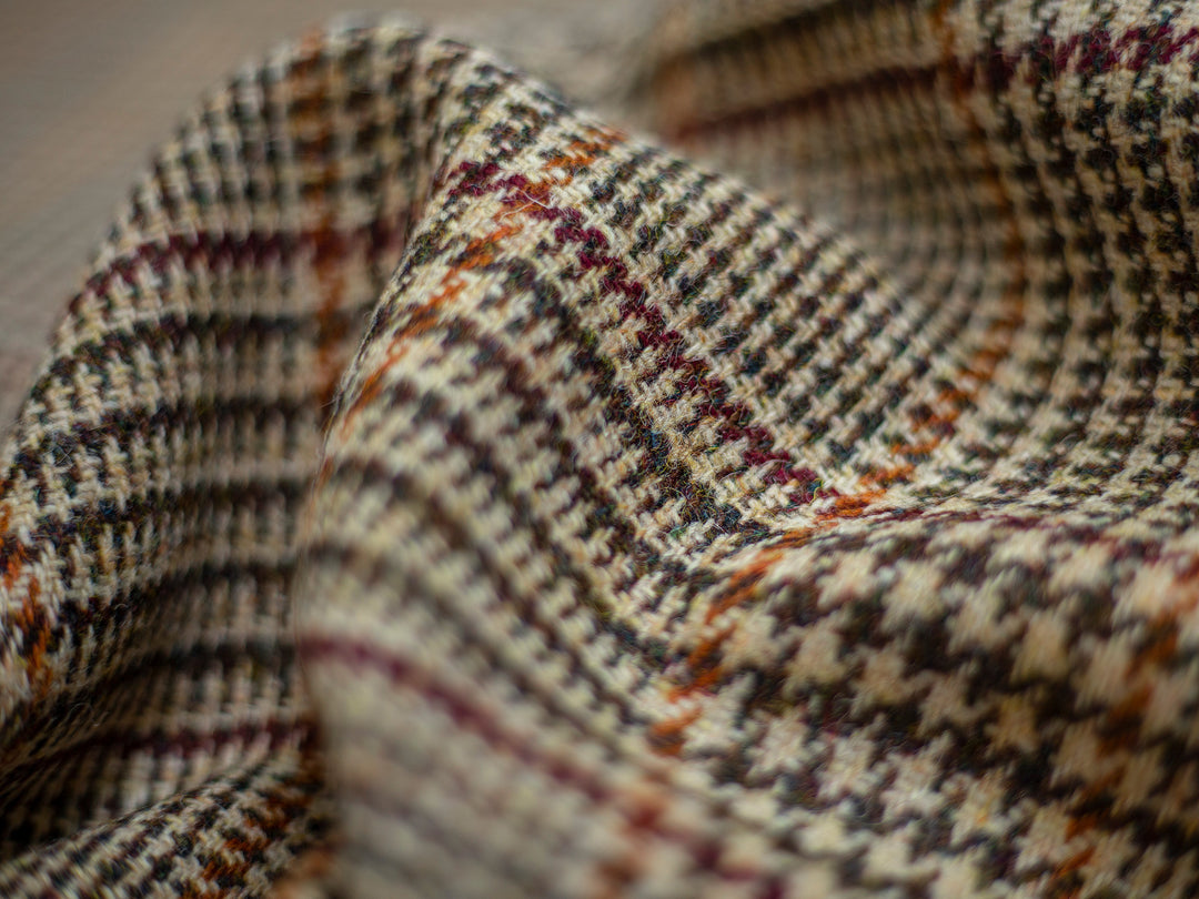 Harris Tweed Dogtooth Bronze Hudson Dining Chair Fabric Image 2