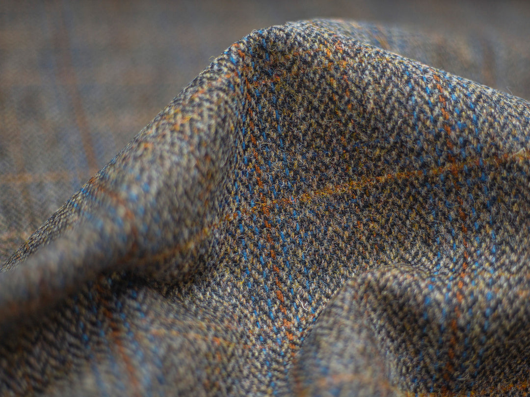 Harris Tweed Herringbone Charcoal Hudson Dining Chair Fabric Image 2