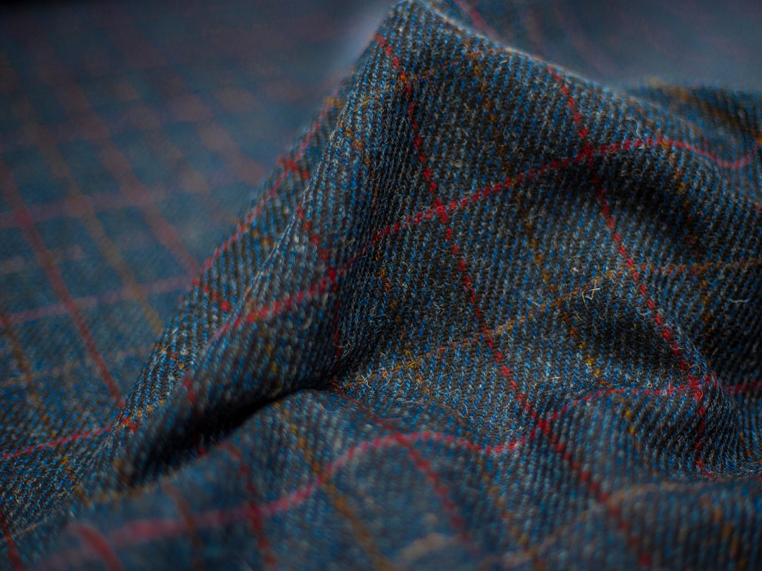 Harris Tweed Herringbone Denim Hudson Dining Chair Fabric Image 2