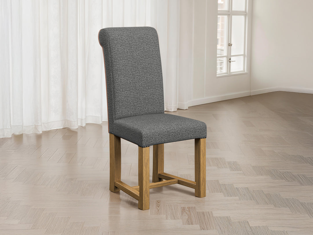 Harris Tweed Harris Dark Grey Hudson Dining Chair Front Lifestyle Image
