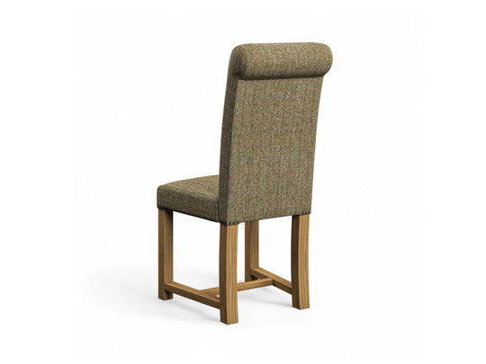 Harris Tweed Herringbone Fern Hudson Dining Chair Back Image