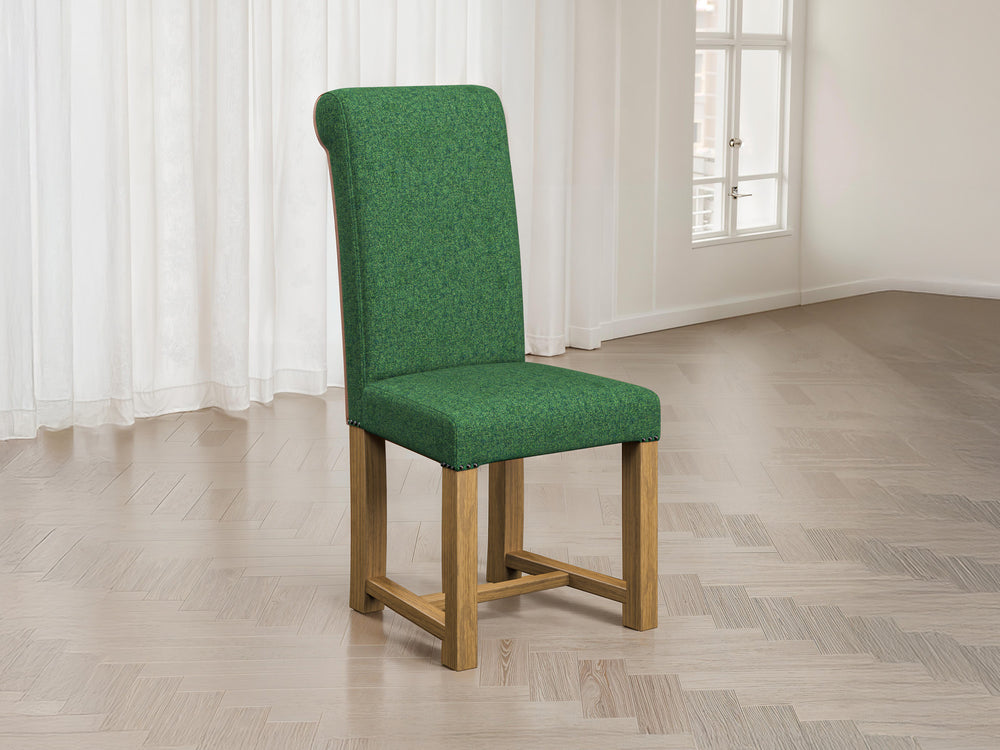 Harris Tweed Harris Green Hudson Dining Chair Front Lifestyle Image